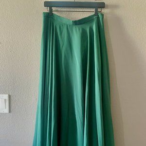 Jenny Yoo Designer Chiffon Hampton Skirt, Forest Green, Size 10